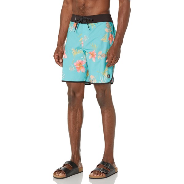 Quiksilver Men's Standard Surfsilk Scallop 19 Boardshort Swimtrunk, Blue Radiance