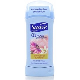 Suave 24hr Protection Antiperspirant & Deodorant Invisible Solid, Everlasting Sunshine 2.6 oz (Pack of 5)