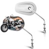 Motorcycle Mirrors, Long Stem Chrome Handlebar Side Mirrors Compatible with