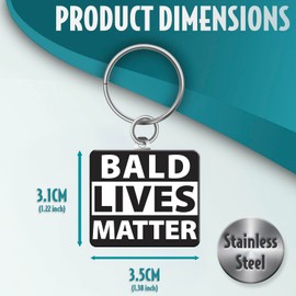 SC Products Bald Lives Matter Funny Keyrings for Men | Stainless Steel Father's Day Keyring | Fathers Day Presents Dad Gifts | Funny Gifts for Men Joke Presents for Dad | Grandad Stocking Fillers