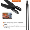 Blacksmith Tools Tongs Set Includes Flat Tongs, Bolt Tongs, Blade