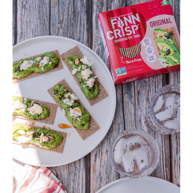 Finn Crisp Sourdough Rye Thins, Original Crispbread, 7 Ounce Boxes