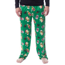 The Simpsons Mens' Christmas Homer Duff Beer and Holly Sleep Pajama Pants (XX-Large) Green