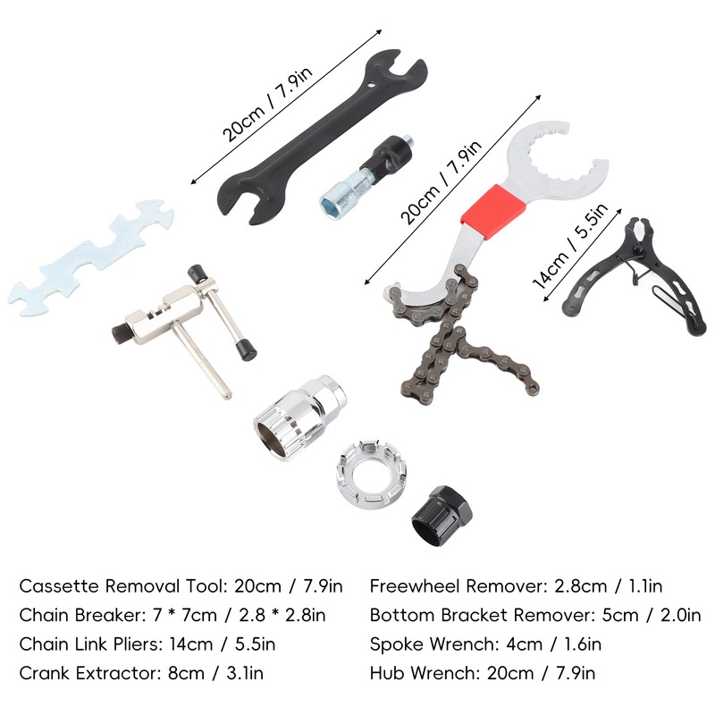 Bike Repair Tool Set Cassette Remover Tool Crank Puller Extractor