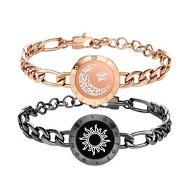 TOTWOO Long Distance Touch Bracelets for Couples, Long Distance Relationship Gifts for Girlfriend Bluetooth Pairing Jewelry