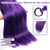 2 Paquetes Extensiones Cabello Morado 60cm Preestirado Trenzas Cosplay