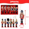 THE TWIDDLERS - 6 Wooden Christmas Nutcracker Soldier Ornaments, 13cm