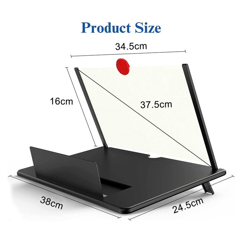 18" Screen Magnifier for Cell Phone,3D Magnifying Projector Screen Enlarger