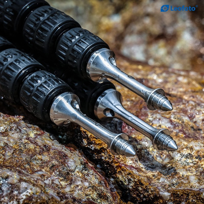 LEOFOTO Tripod Base Long Spikes with Rubber Caps TFS S1/4