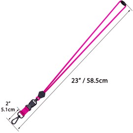Wisdompro Lanyard Neck Strap, 58.5 cm Removable Lanyards with Safety Clasp, Lanyard with Carabiner for ID Cover, Key (Hot Pink)