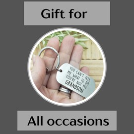Granny Gifts from Grandson, You Cant Tell Me What To Do You're Not My Grandson Keychain, Papa Keychain, Grandma Keychain, Grandpa Keychain, Nana Keychain, Grammy Keychain, Papa Keychain