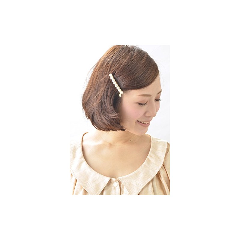 [ヴァンテーヌ] VINGTAINE コットンパール バレッタ Sサイズ シンプル オフィス ヘアアクセサリー H-597