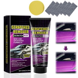 marveher Nano Sparkle Cloth Car Scratch Remover Set,Nano Sparkle Cloth and Car Scratch Repair Paste Polishing Wax,Magic Nano Cleaning Cloth Scratch Remover for Vehicles Car Paint Scratches Repair(1)