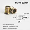 AcbbMNS 20Pcs M10 x 20mm Threaded Inserts Nuts Furniture Screw