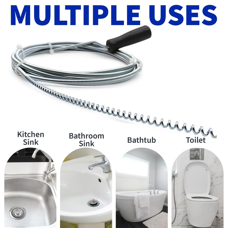 Measupro Metal Plumbers Snake for Drains, Sink, Pipe | 10