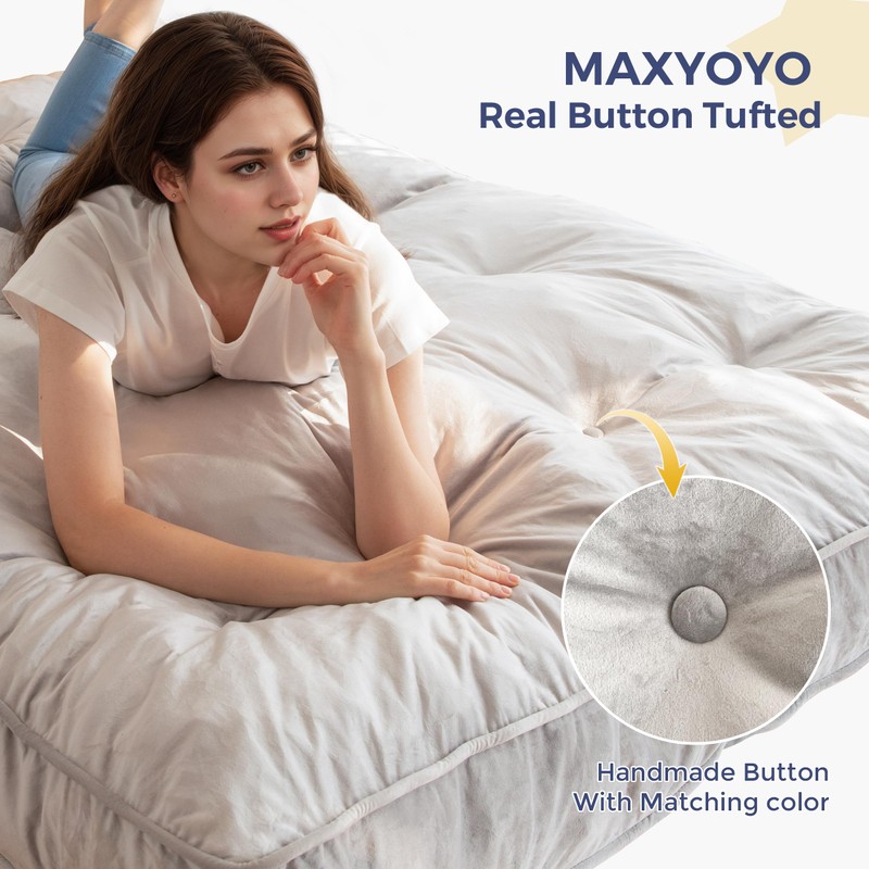 MAXYOYO 6" Futon Mattress Full Size, Velvet Thick Futons Sofa