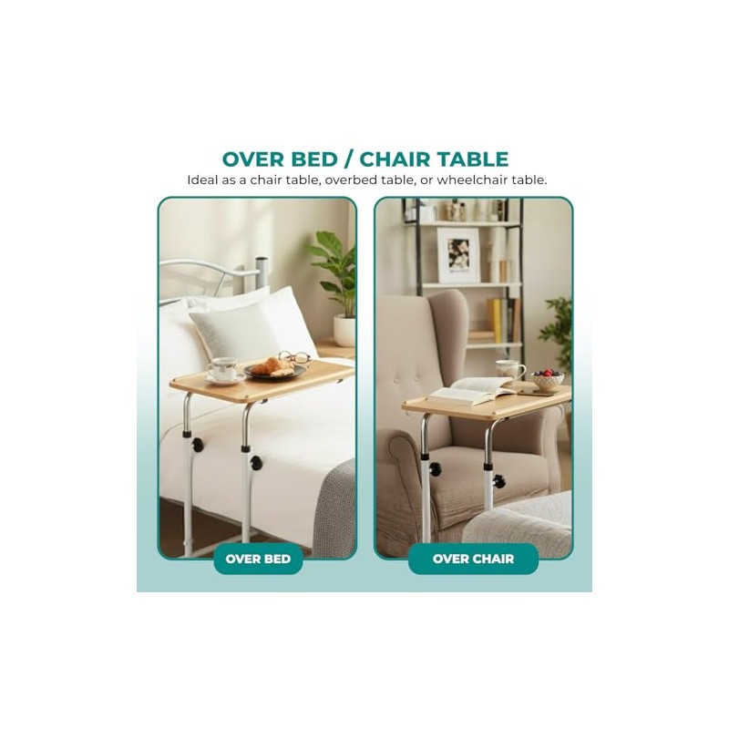 Divan Over Bed Table – Adjustable Height Tilting Overbed Table