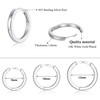 3 Pairs 925 Sterling Silver Hoop Earrings 14K White Gold