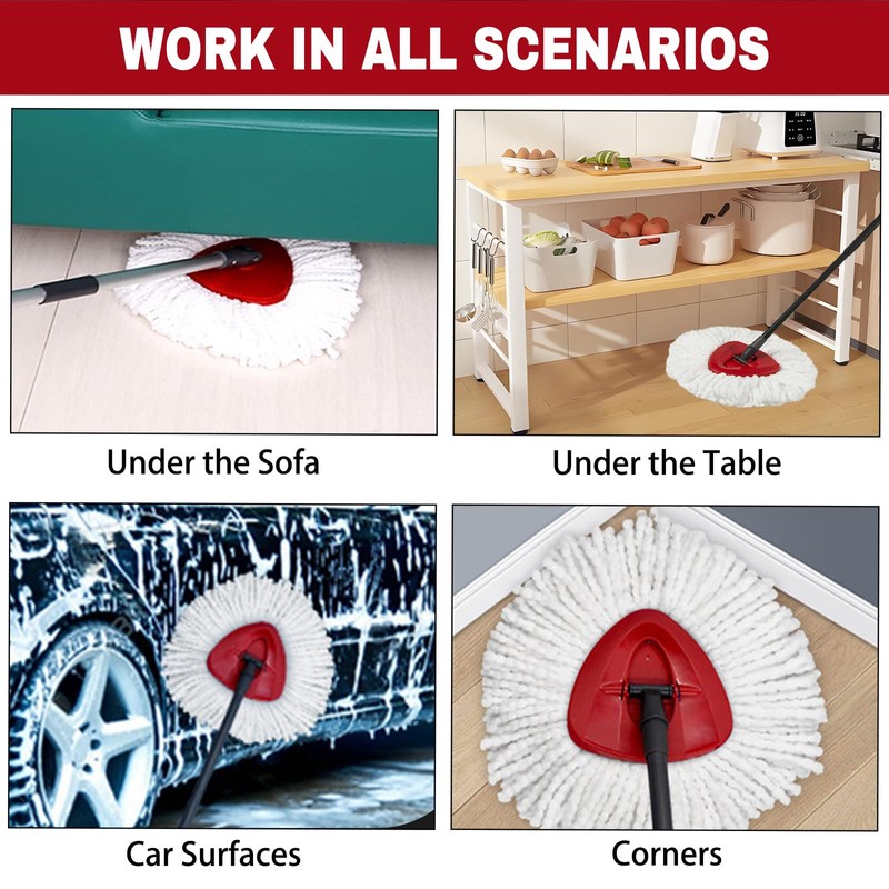 12 Pack Spin Mop Replacement Heads, Mop Replace Head Easywring