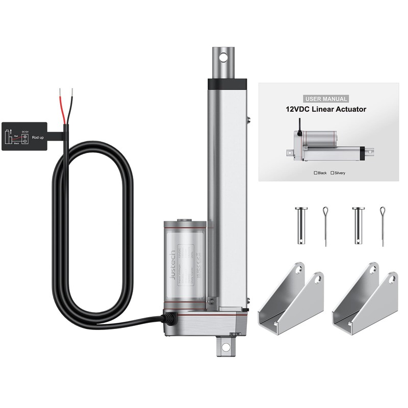 Justech 12V Heavy-Duty Linear Actuator 225LBS/1000N-6inch/150mm Silent IP65 Electric Actuator