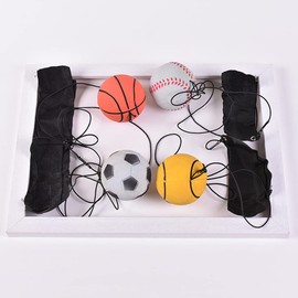 EIMZU Ball with Cord Children, 8 Pieces Sports Wrist Ball, Diameter 6 cm Ball on the Cord, Wrist Return Ball, Bracelet Toy for Children Adults