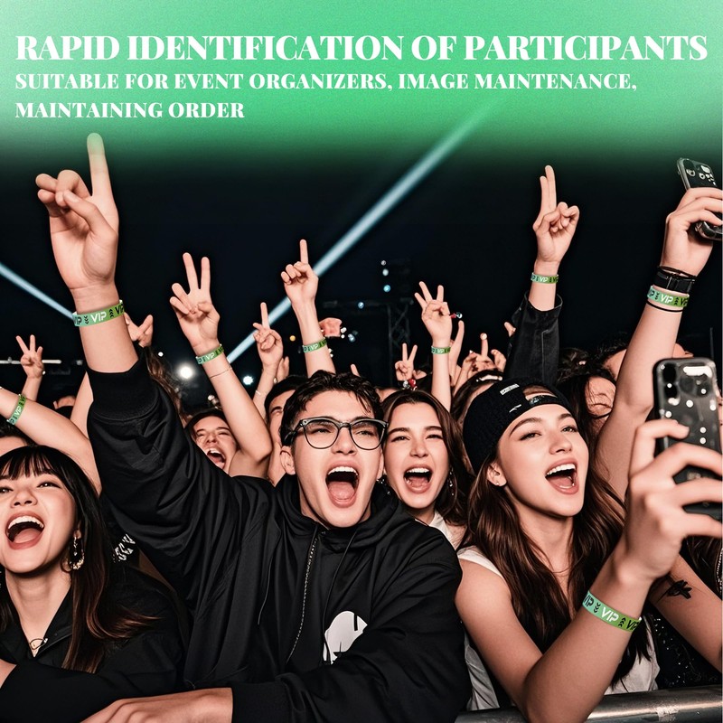 100pcs Disposable Wristbands for Event Admission: VIP Paper Wristbands for