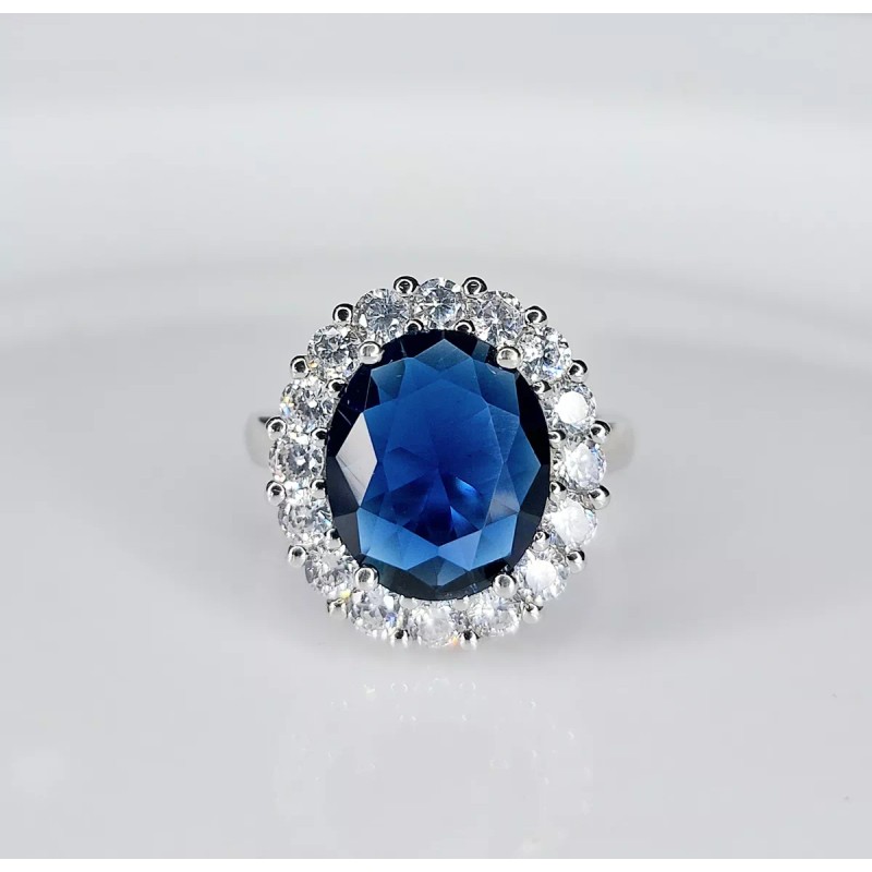 Dtup Anillo De Compromiso Lady Di Princesa Katte Plata S925