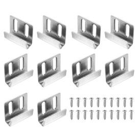 uxcell 10 Pcs Stainless Steel Tile Hanger, Adjustable Tile Display Wall Hanger Mounting Bracket Wall Mounted Hook Fastener Bracket for Mirrors Picture Frames, Silver (Inner Width 10mm)