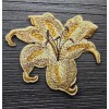 Unbranded YELLOW LILY SEQUIN FLOWER CUTE PLANT DETAILED IRON ON