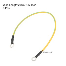 QUARKZMAN ESD Grounding Cable 20 cm / 7.87 Inch Long, Antistatic Grounding Cable for Eliminating Conductive Electrostatics, Pack of 3 (Yellow, Green)
