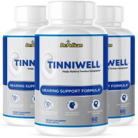 Pelican Vitamins Tinniwell- Hearing Support- 3 Bottles- 180 Capsules