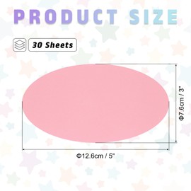 sourcing map 3 Inch Width 5 Inch Length Oval Card Stock, 30 Pcs 50lb/180gsm Colored Cutouts Paper Thick Cardstock Coaster for Craft Bulletin Board Decor, Pink