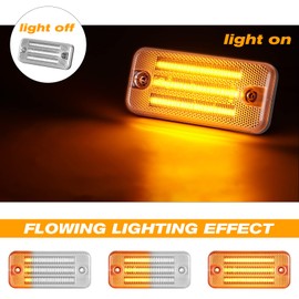 OZ-LAMPE 2Pcs Turn Signal Light,position light for Fiat Ducato Citroen Relay Peugeot Boxer Renault Trucks Magnum Midliner Midlum Premium VOLVO FE FL, 48 SMD LED Flowing Side Indicator Clear