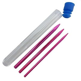 3 Different Size Pink Paracord Lacing Needles by Jig Pro Shop w/Storage Capsule