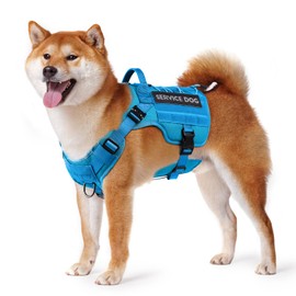PETNANNY Tactical Dog Harness - Service Dog Harness Emotional Support Dog Vest for Medium Large Dogs, No Pull ESA Dog Vest with Hook & Loop, Working Molle Vest for Training Huntin(Blue,M)