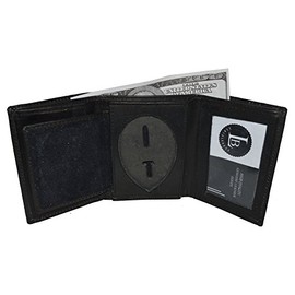 LB LEATHERBOSS Sheriff Shield Badge Holder - Style 2517ta (Black)