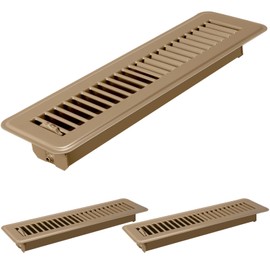 Tandefio 2 Pcs 2" x 12" Floor Register Vent Covers Metal Heavy Duty Walkable Floor Air Vent Covers with Rust Proof Finish Grille Easy Adjust Air Supply Lever for Home Wall Ceiling (Brown)