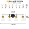 4 Light Bathroom Vanity Light, Black and Gold Bathroom Light