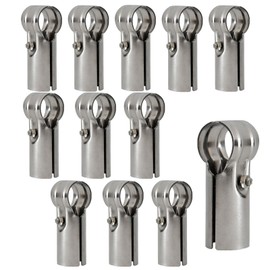 12 Sets T Pipe Clamp Connector, Stainless Steel Chain Link Fence Clamps, End Rail Tee Clamp Couplings for 32mm OD Pipes, Bolts & Nuts Included