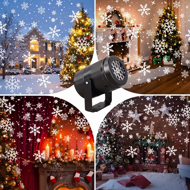 Snowflake Projector Light for Christmas and Holiday Decor – Rotating