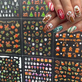 30 Sheets Christmas Nail Art Stickers 3D Self-Adhesive Santa Claus Tree Nail Stickers for Nail Art Snowman Elk Nail Art Stickers Winter Nail Decals Xmas Design Nail Decals for Nail Art for Women
