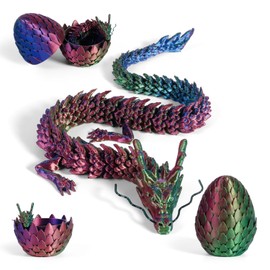 3D Dragon Egg Articulating Gemstone Crystal Dragon Figurine 3D Eggs with Inside Autism Toys Egg Toy for Anxiety Relief Flexible Joints Home Desk Decor Desk Toys Dazzling tri-colour