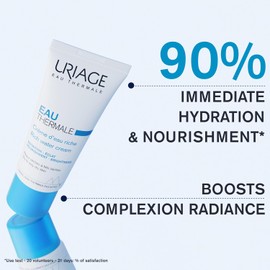 Uriage Daily Rich Moisturizing Face Cream with Hyaluronic Acid, 40ml - Provides 24H Intense Hydration to Dry Skin - Fresh & Delicate Fragrance - Enriched with Thermal Water - Non-Comedogenic