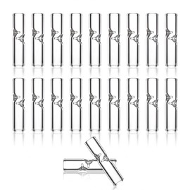20 Pack Gtysmox Glass Filter Tips, Reusable Clear Round Mouthpiece, 5mm ID 8mm OD x 35mm, Easy to Clean