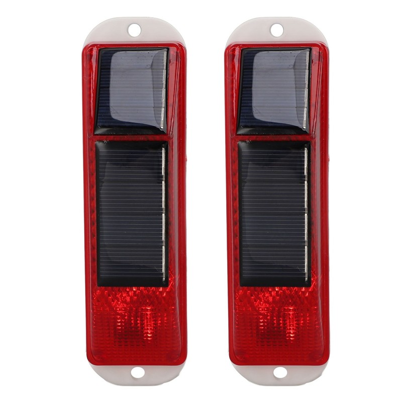 2pcs Solar Strobe Warning Light Waterproof Light Control High Bright
