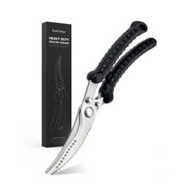 Heavy Duty Poultry Shears, Kitchen Scissors for Food with Anti-Slip Handle & Safety Lock, Meat Scissors, Dish Washer Safe Kitchen Shears for Meat Chicken Seafood and Vegetable Cutting