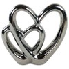 Double Heart Silver Ornament