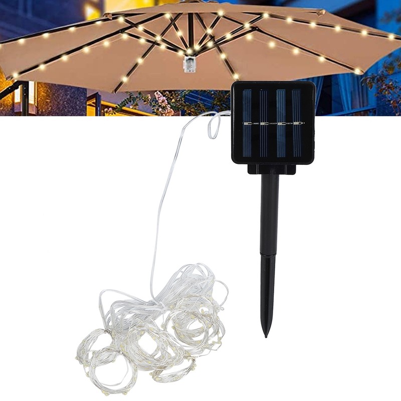 Outdoor Solar Power 120LED Chips Umbrella String Lights for Garden