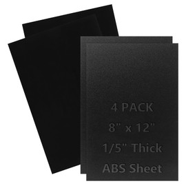 GBACHOOSE Pack of 4 Plastic Plates, 20 x 30 cm ABS Plastic Plate, Plastic Plate 5 mm, Plastic Panels Black, Plastic Plate for Home Decoration, Model Making, Crafts, Mudguards