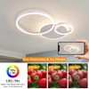 O'NEELDY Modern 3 Ring LED Chandelier Lamp Fixture White 25.59''Dimmable